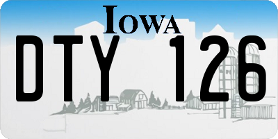 IA license plate DTY126
