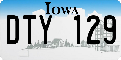 IA license plate DTY129