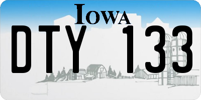 IA license plate DTY133