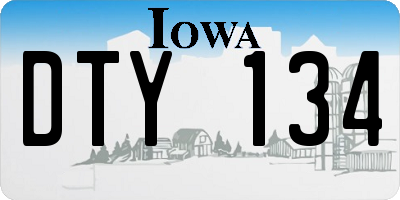 IA license plate DTY134