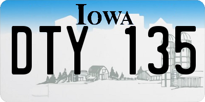 IA license plate DTY135