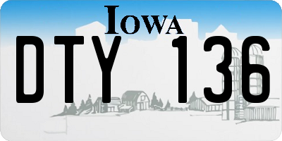 IA license plate DTY136