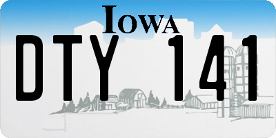 IA license plate DTY141