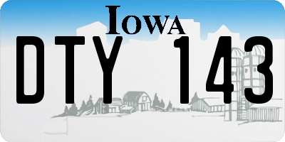 IA license plate DTY143