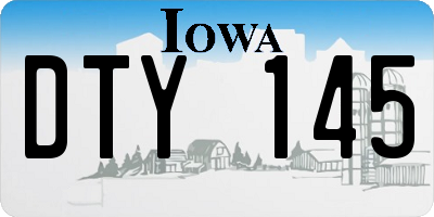IA license plate DTY145