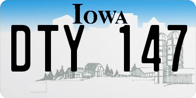 IA license plate DTY147