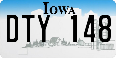 IA license plate DTY148