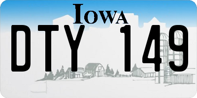 IA license plate DTY149