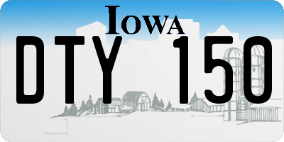 IA license plate DTY150