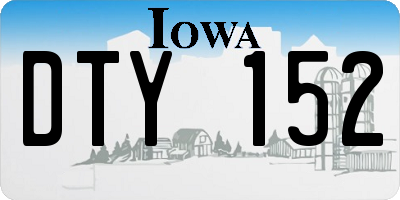 IA license plate DTY152