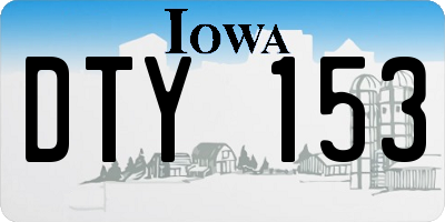 IA license plate DTY153