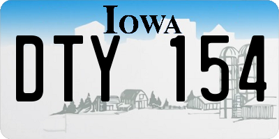 IA license plate DTY154