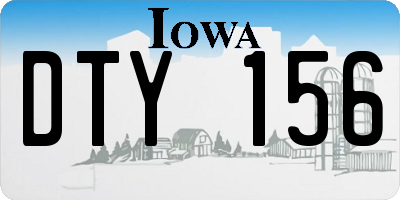 IA license plate DTY156