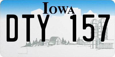 IA license plate DTY157