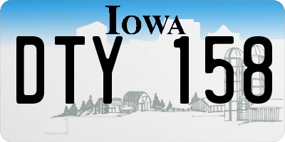 IA license plate DTY158
