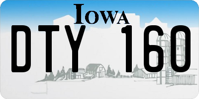 IA license plate DTY160
