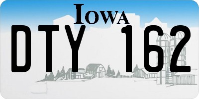IA license plate DTY162