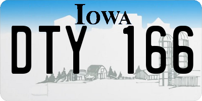 IA license plate DTY166