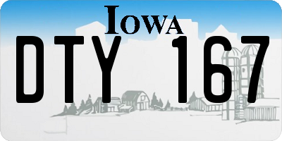 IA license plate DTY167