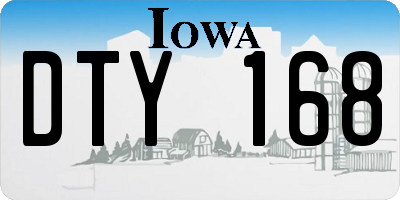 IA license plate DTY168