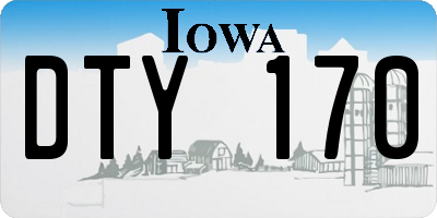 IA license plate DTY170
