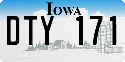 IA license plate DTY171