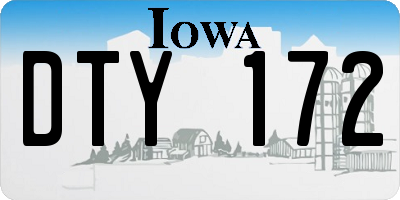 IA license plate DTY172