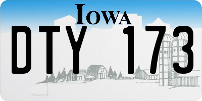 IA license plate DTY173