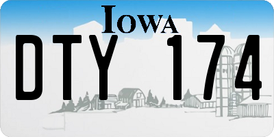 IA license plate DTY174