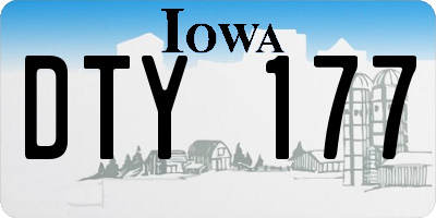 IA license plate DTY177