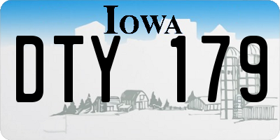 IA license plate DTY179