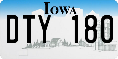 IA license plate DTY180