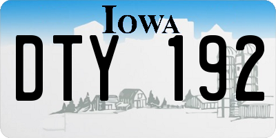 IA license plate DTY192