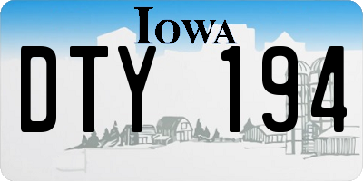 IA license plate DTY194