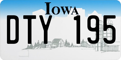 IA license plate DTY195