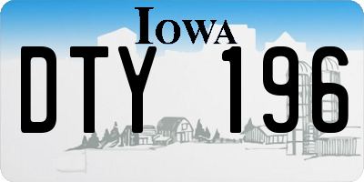 IA license plate DTY196