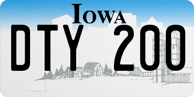 IA license plate DTY200
