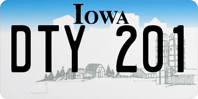 IA license plate DTY201