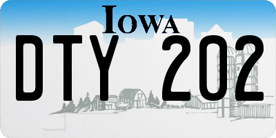 IA license plate DTY202