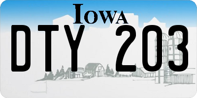 IA license plate DTY203