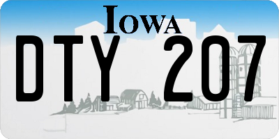 IA license plate DTY207