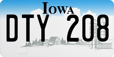 IA license plate DTY208