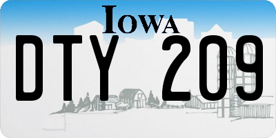 IA license plate DTY209