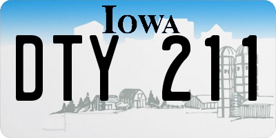 IA license plate DTY211