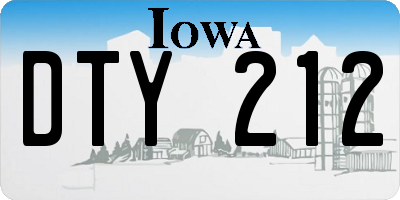 IA license plate DTY212