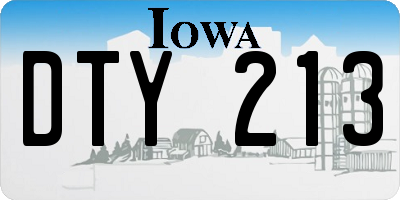 IA license plate DTY213