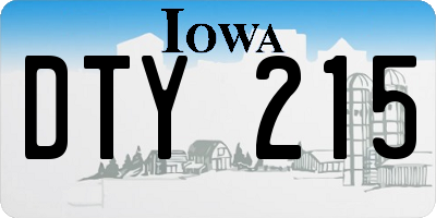 IA license plate DTY215