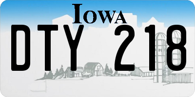 IA license plate DTY218