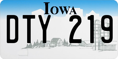 IA license plate DTY219