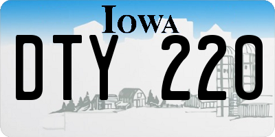 IA license plate DTY220